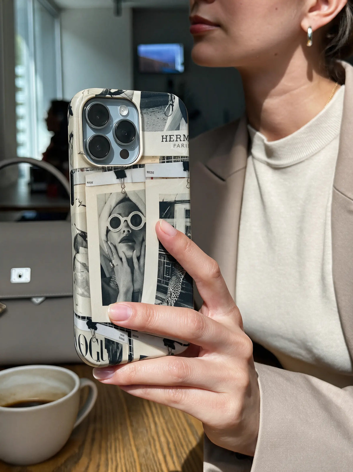 Paris Mode Case – Aesthetic Handyhülle mit Paris-Motiv in Grau
