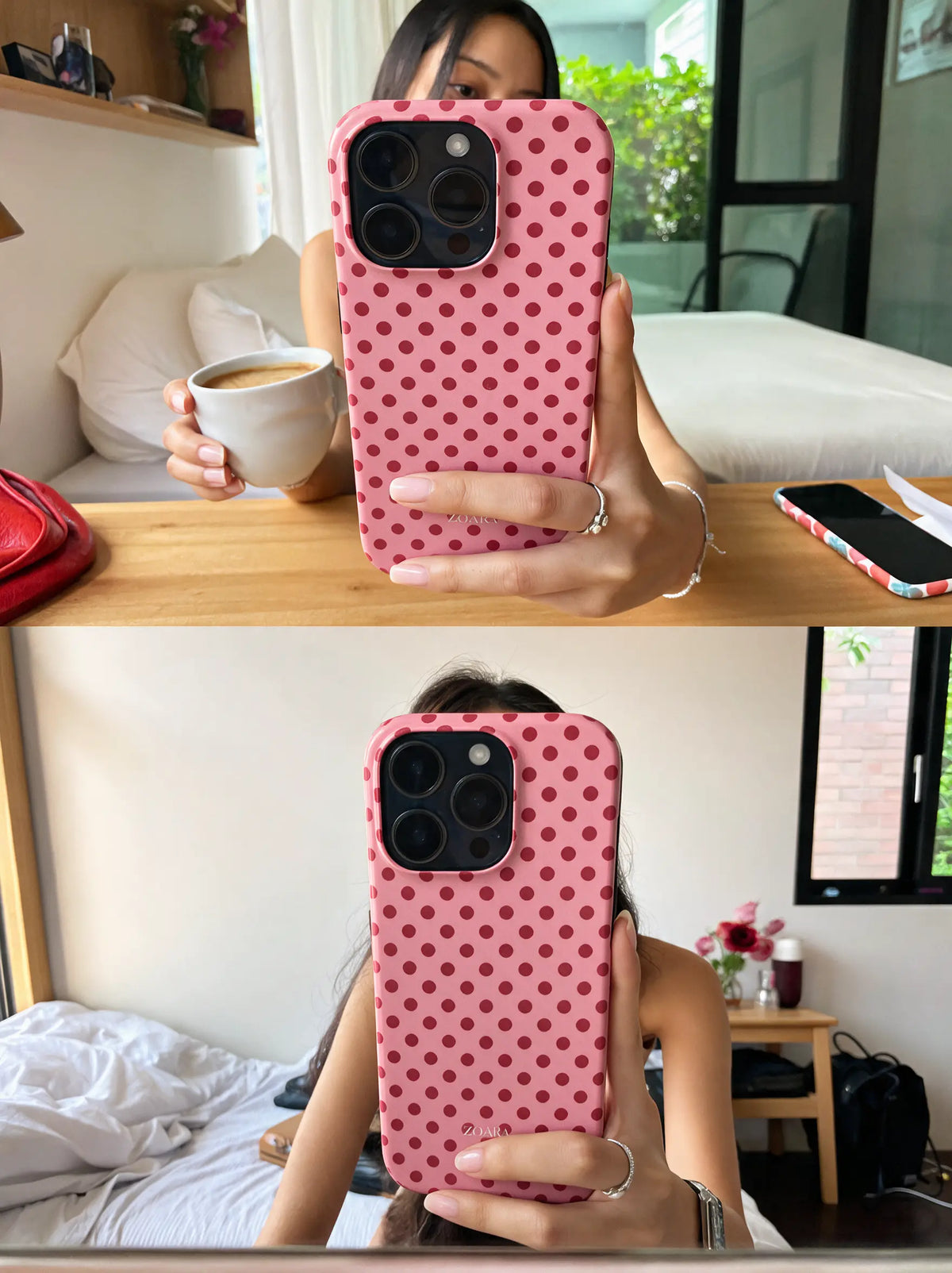 Rose Pop Case – Punkte Handyhülle in Rosa