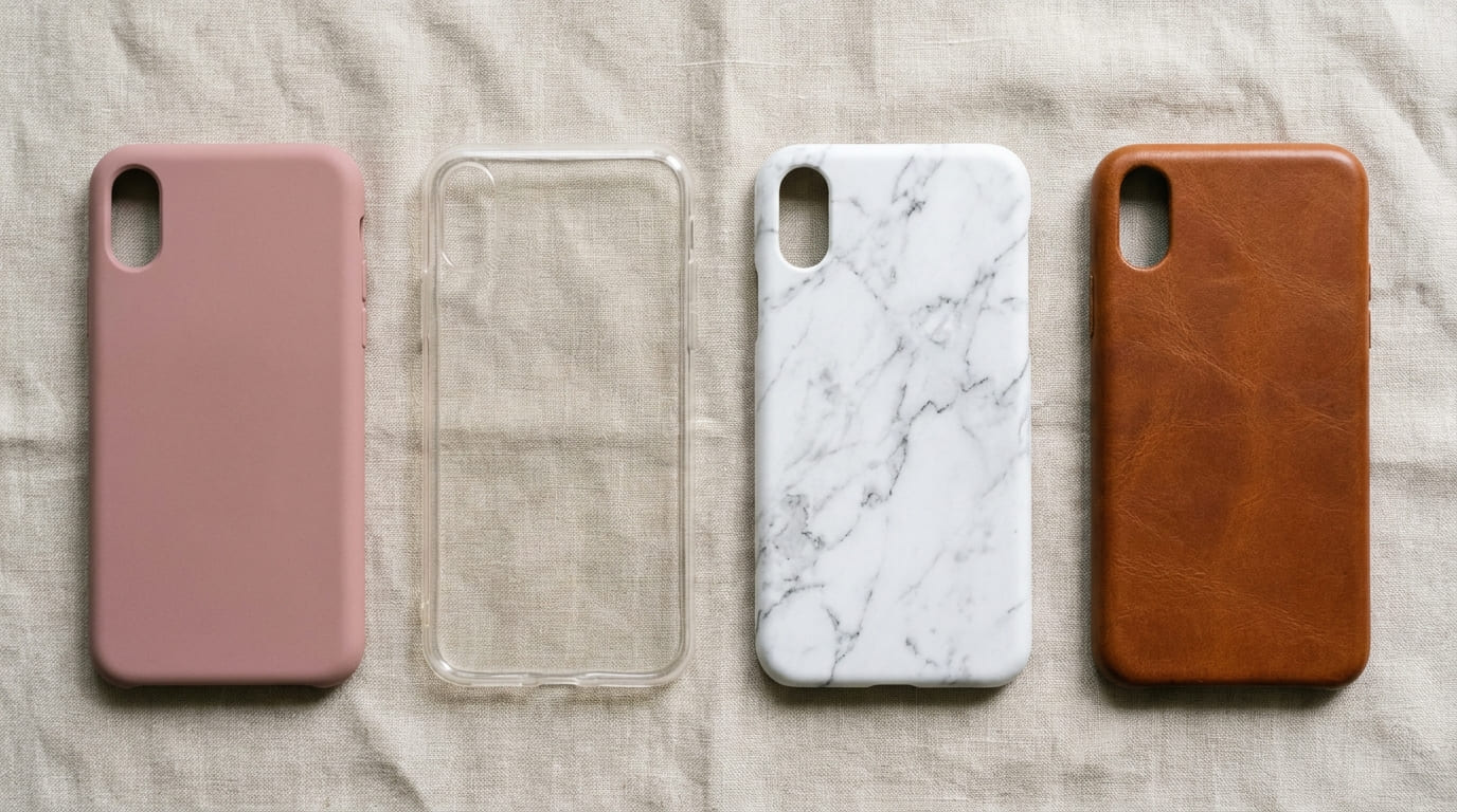 Vier Handyhüllen Materialien im Vergleich: Silikon, TPU, Hard Case und Leder