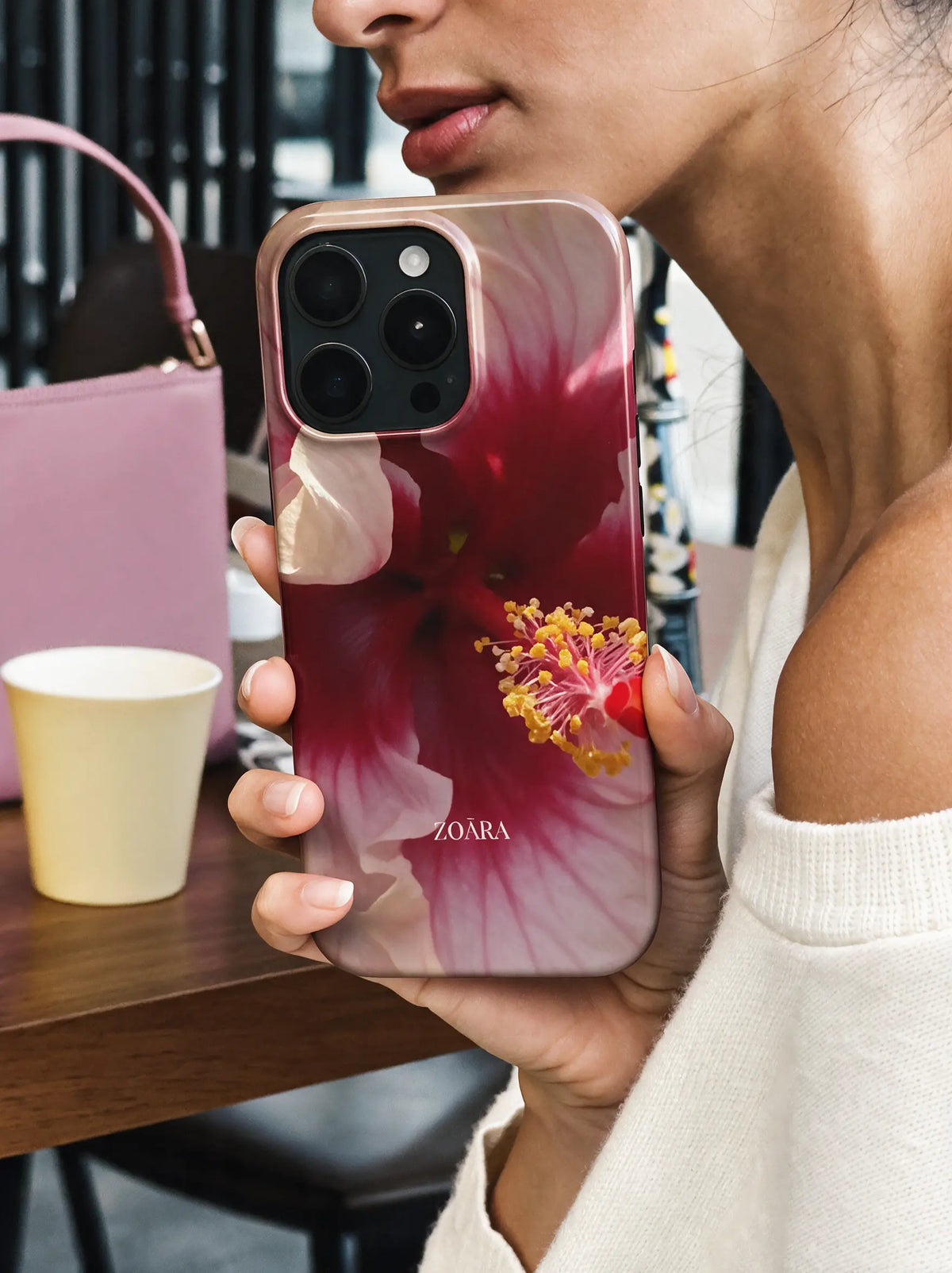 Soft Rouge Case – Blumen Handyhülle in Rosa