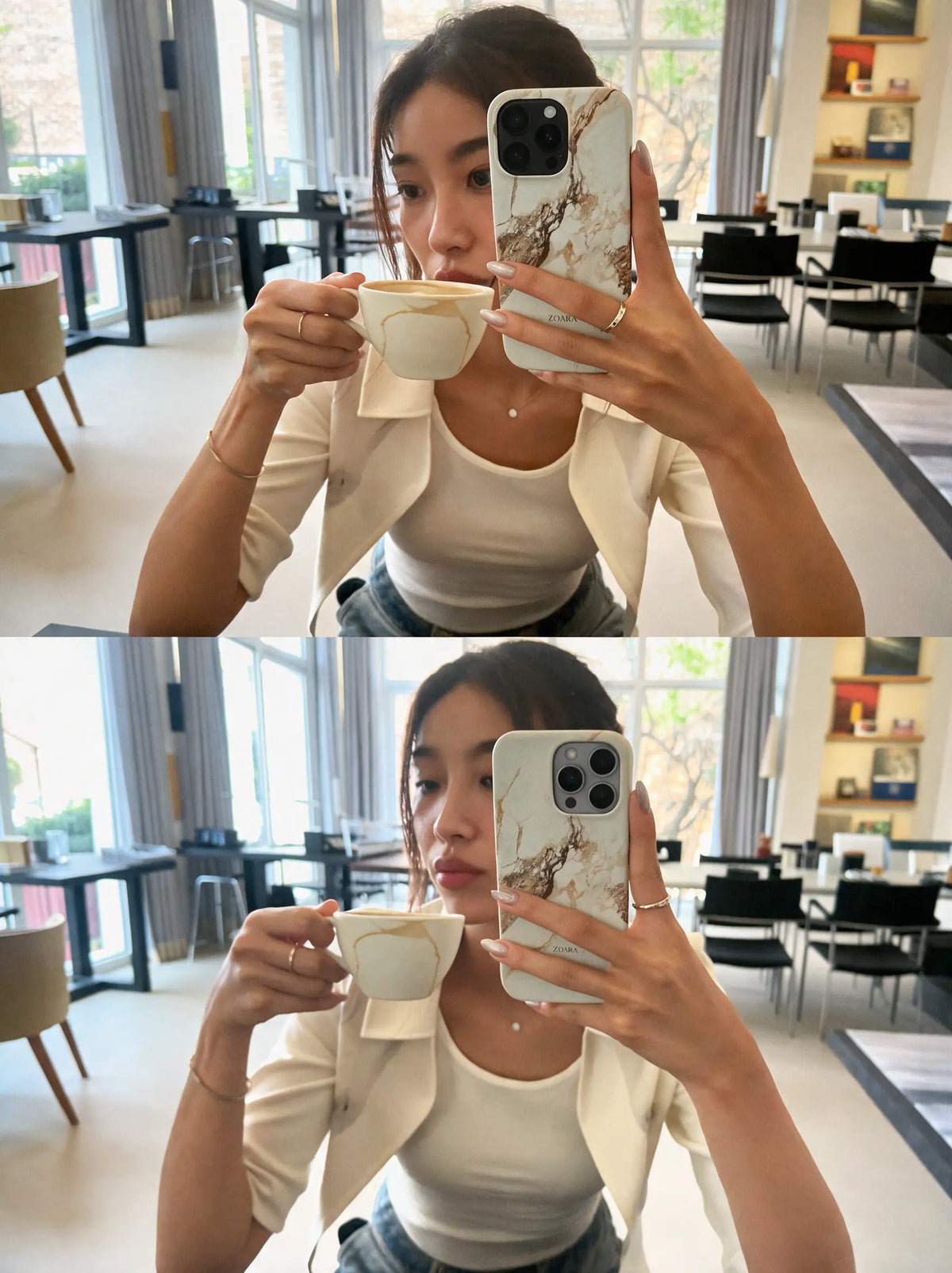 Champagne Vein Case – Marmor Handyhülle in Beige