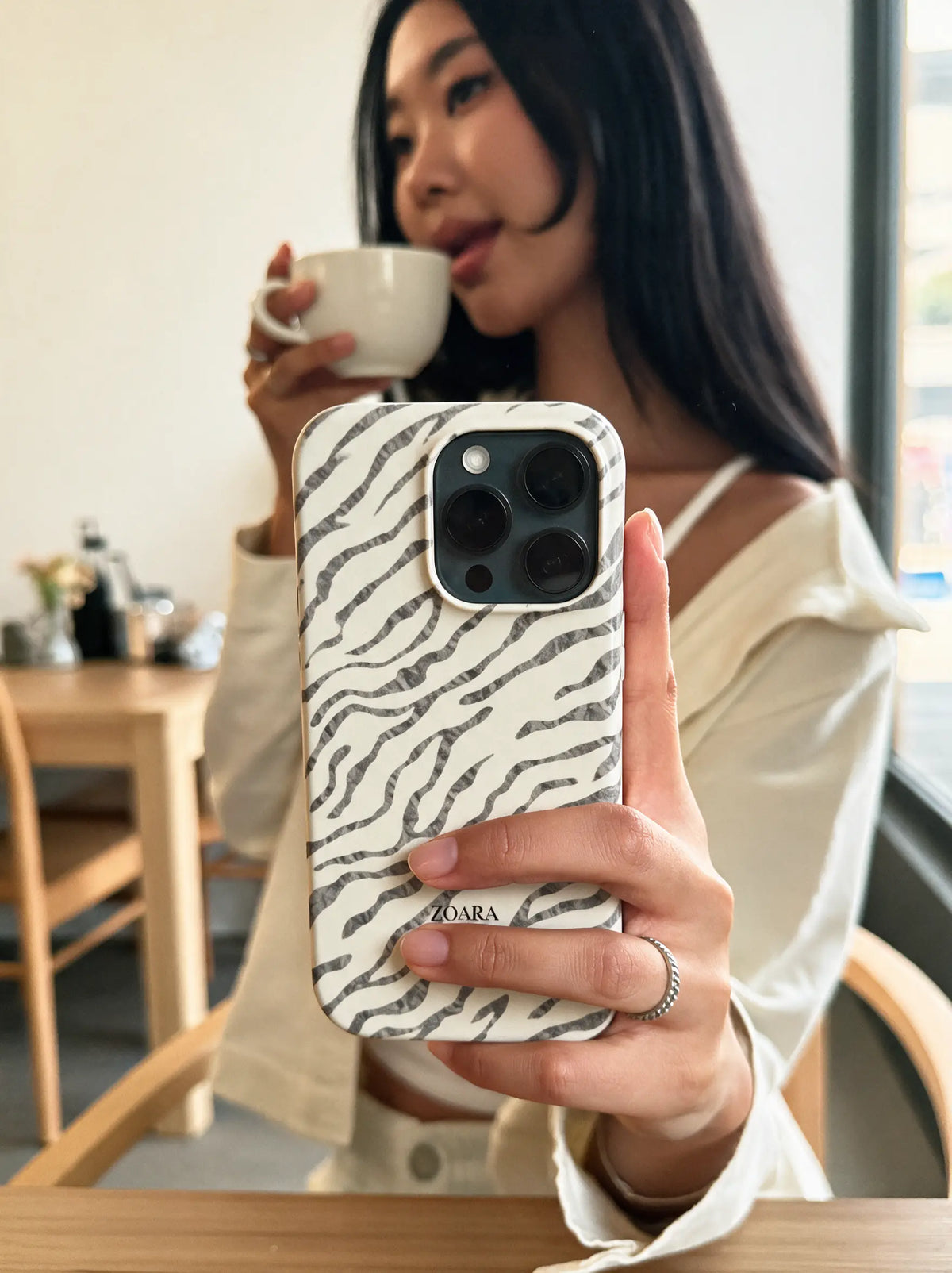 Marble Zebra Case – Animal-Print Handyhülle in Beige