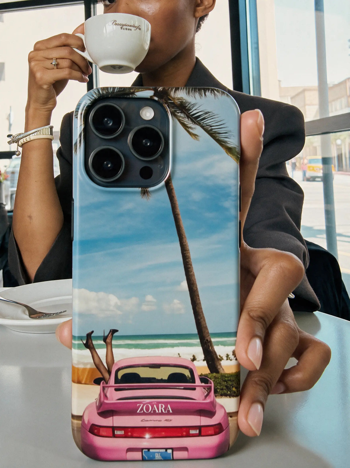 Barbie Porsche Case – Aesthetic Handyhülle mit Retro-Sportwagen in Pink