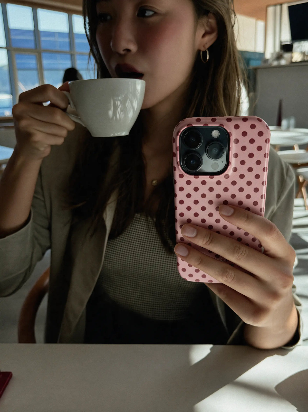 Rose Pop Case – Punkte Handyhülle in Rosa